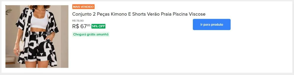 Conjunto 2 Peças Kimono E Shorts Verão Praia Piscina Viscose