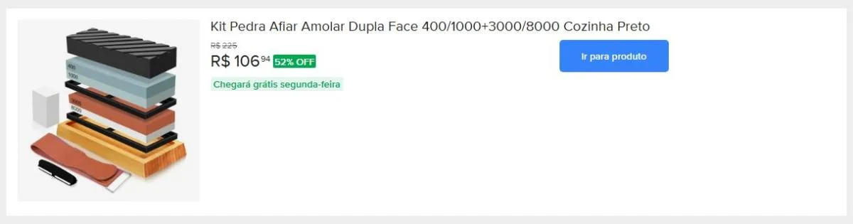 Kit Pedra Afiar Amolar Dupla Face 400/1000+3000/8000